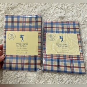 Pottery Barn Kids Taylor Plaid Easy Care Pillowcase - Set of two - NWT